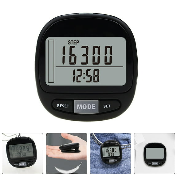 GAXIRE Compact Walking Pedometer For Fitness Tracking Black 1 Set