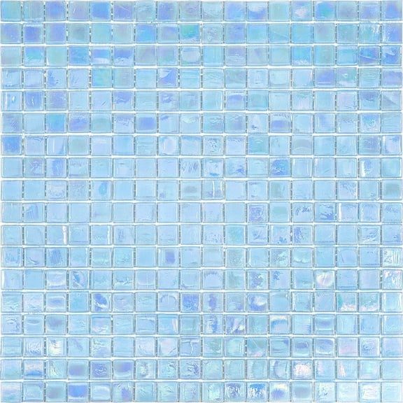 Skosh 11.6 in. x 11.6 in. Glossy Light Sky Blue Glass Mosaic Wall and Floor Tile (18.69 sq. ft./case) (20-pack)