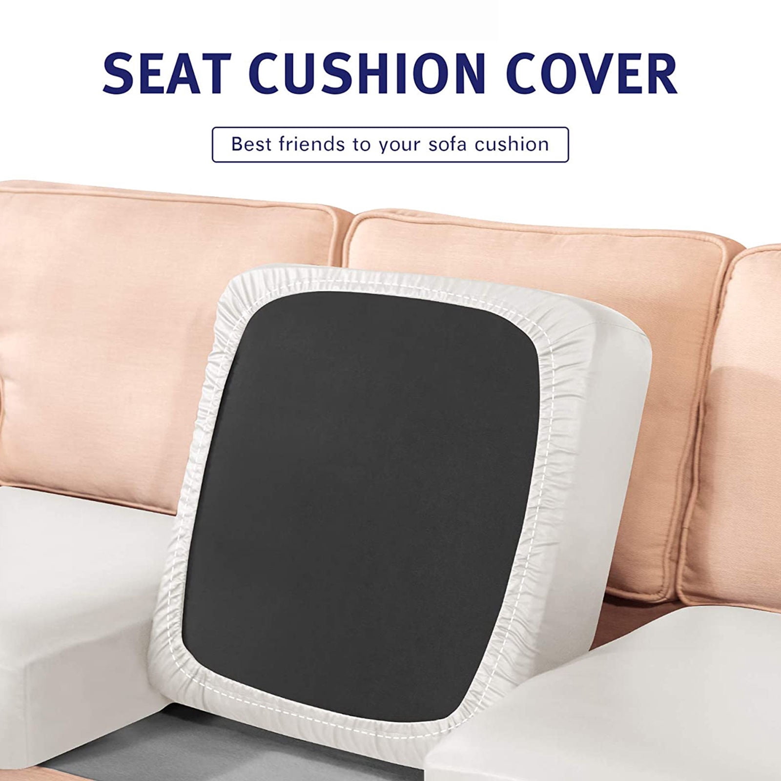 Water Resistant Cushion Cover, Leather Couch Cushion Cover Soft Furniture Protector Easy to Clean and Durable Cushion Cover for Restaurant-white-2-Seat