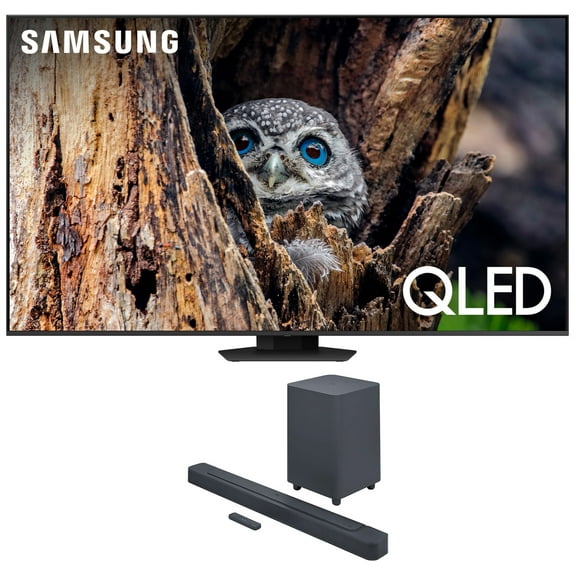 Samsung QN65Q80DAFXZA 65 Inch QLED 4K Quantum HDR Plus Smart TV with a JBL BAR-500 5.1ch Soundbar and Subwoofer with MultiBeam and Dolby Atmos (2024)
