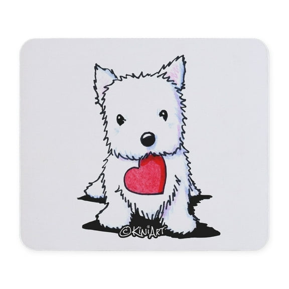 CafePress - Westie With Heart Mousepad - Non-slip Rubber Mousepad, Gaming Mouse Pad