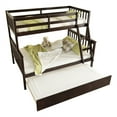thumbnail image 6 of HighSound Wood Bunk Bed Twin Over Full with Trundle, Bunk Bed Frame with Rubber Wood Frame, Space-Saving Bunk Bed with Ladder & Safety Guardrails, No Box Spring Needed, Espresso, 6 of 7