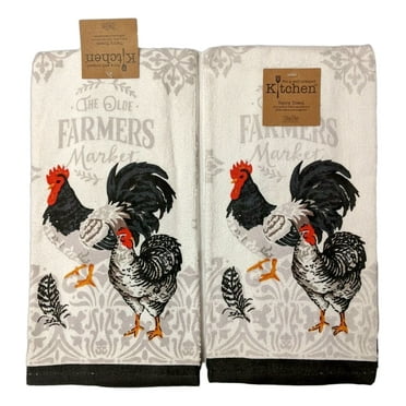 Kay Dee Designs Farmer's Market Chickens Kitchen Towels, 2 Count