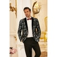 thumbnail image 3 of COOFANDY Mens Velvet Blazer Regular Fit Floral Tuxedo Jacket Stylish Wedding Party Prom Suits, 3 of 9
