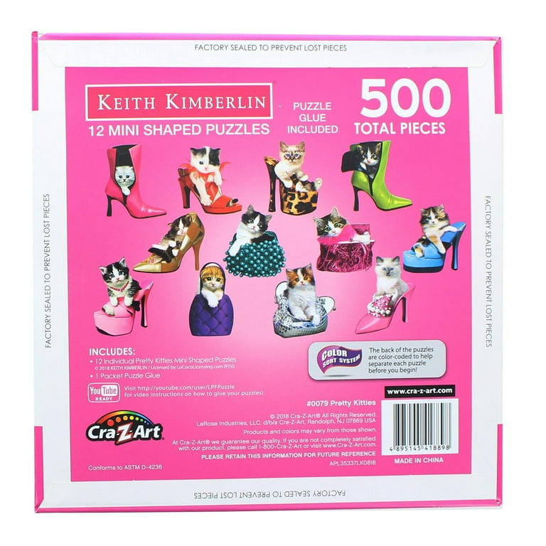 Cra-Z-Art Multi-Shaped 500-Piece Pretty Kitties Child Jigsaw