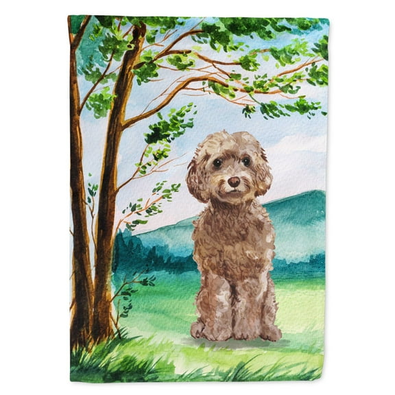 Carolines Treasures CK2023GF Under the Tree Labradoodle Garden Size Flag