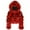 Red, variant on Lovskoo 2024 Women's Outerwear Hooded Splicing Furry Cropped Jacket Faux Fur Long Sleeve Warm Short Coat Girls Winter Jacket Red