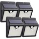 thumbnail image 1 of Lámpara solar para exteriores, paquete de 4, 150 LED, sensor de movimiento, iluminación solar para exteriores, luz solar inalámbrica impermeable, potente seguridad para jardín, 1 of 5
