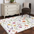 thumbnail image 3 of Wildflowers Area Rugs 4x6 ft Colorful Spring Floral Botanical Flower Plants Washable Rug Non Slip Indoor Carpet Absorbent Floor Mat for Living Room Bedroom Dining Room, 3 of 9