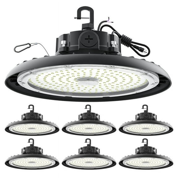 High Bay Lights LED UFO Light 240W LED Shop Lights 6000K IP65 Commercial Bay Lighting Fixture 43200 LM Super Bright, 5ft Cable Plug & Play for Warehouse Factory Garage Workshop Barn 6 Pack