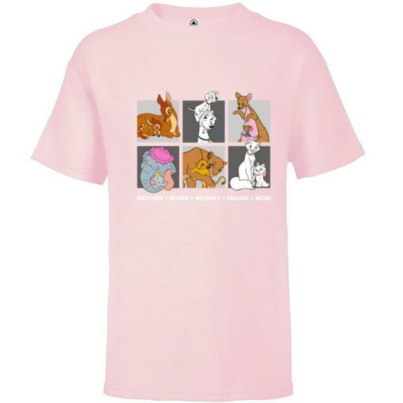 Disney Characters Neutral Mother's Day - Short Sleeve T-Shirt for Kids - Customized-Soft Pink
