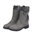 thumbnail image 5 of Pandaie Womens Snow Boots Winter Warm Lace up Boot Western Platform Cowboy Boot Non Slip Outdoor Mid Calf Hiking Booties Motorcycle Biker Shoes Grey 7.5, 5 of 7
