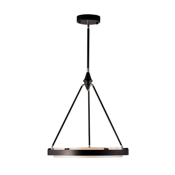 PD302724CBSS-Kuzco Lighting-Duo - 26.1 Inch 45W LED Pendant-Classic Black/Silver Shimmer Finish