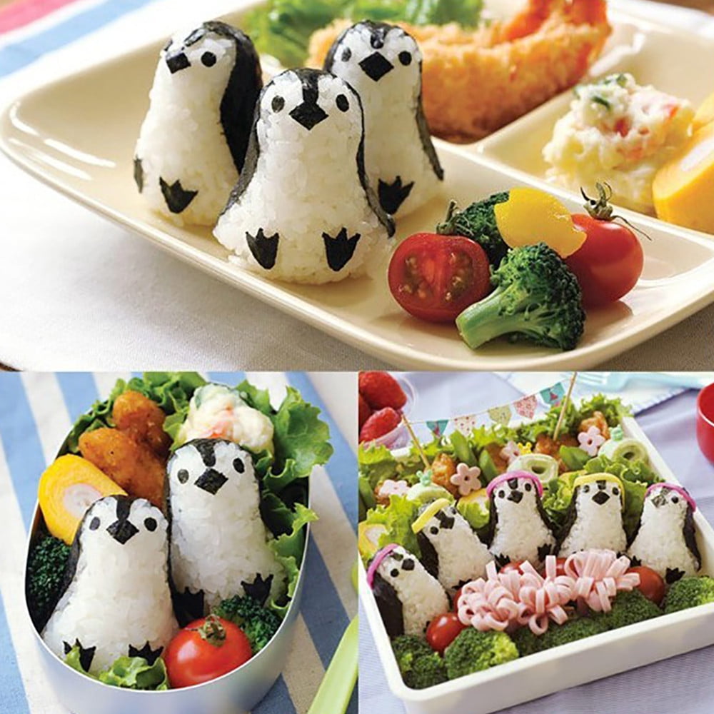 2Pcs Cute Panda Shaped Sushi Maker Rice Ball Onigiri Bento Mold Kitchen DIY Tool 