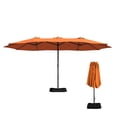 thumbnail image 5 of Clihome  15 Ft Umbrella Outdoor Rectangular Crank Market Umbrella with Base Orange, 5 of 5
