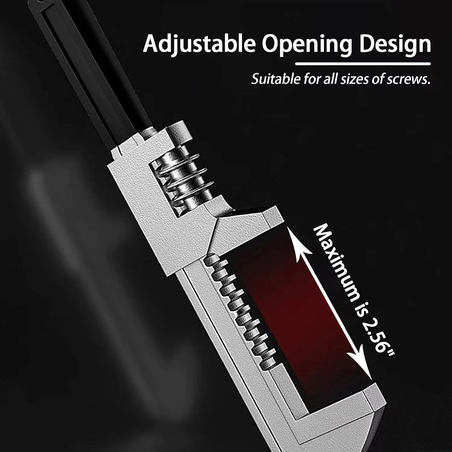 RGHJAR-Non-slip Design 9 inch Automotive Wrench with [Silicone Non-slip Grip] Adjustable Wrench Fits a Variety of Fastener Sizes for Construction Machine Automobiles Home Repairs 9'' Black