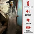 thumbnail image 3 of Haunted Hill Farm 5.9 ft Motion-Sensor Lurching Woman Halloween Animatronic by Tekky, HHLURCHWMN-1FLSA, 3 of 18