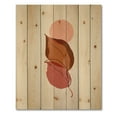 thumbnail image 3 of Designart 'A Red Full Moon Over Two Autumn Leaves' Modern Print on Natural Pine Wood, 3 of 5