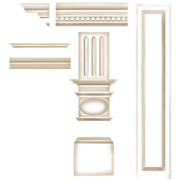 Fireplace Mantel Wall Stencil 2462 by Designer Stencils
