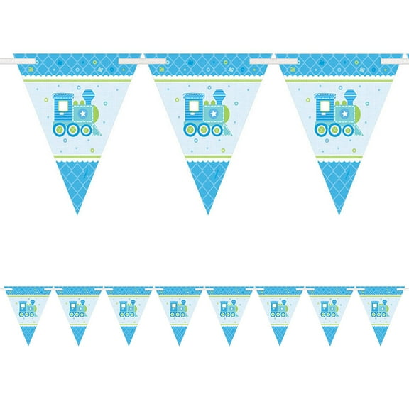 Welcome Little One Boy Pennant Banner (Each) - Baby Shower Party Supplies