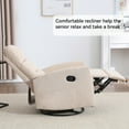 thumbnail image 4 of 360° Swivel Recliner Chairs for Living Room, Manual Single Sofa Chair with Adjustable Backrest and Footrest, Upholstered Reclining Chair for Bedroom, Office, Beige, 4 of 7