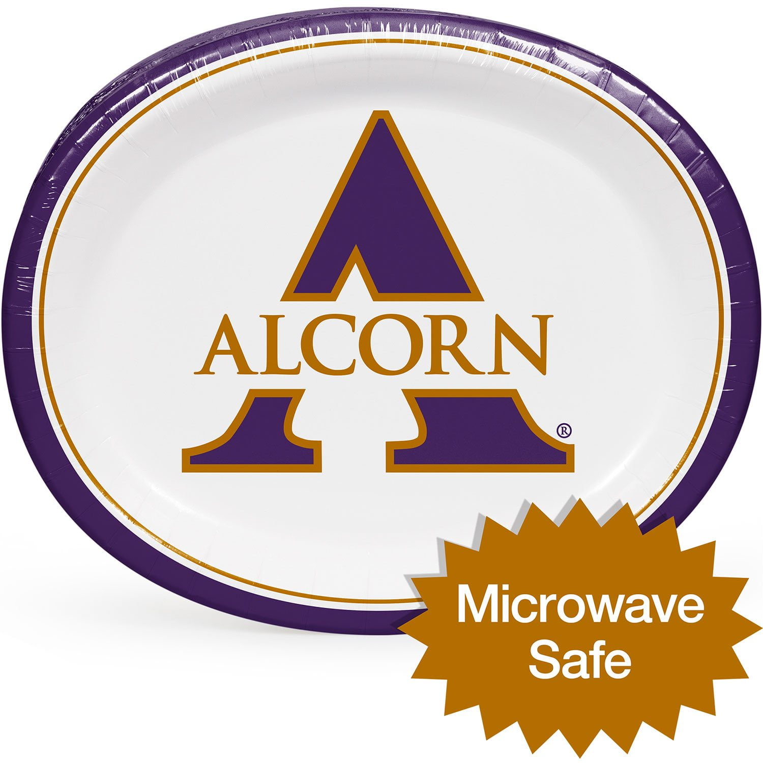 Alabama A&M University NCAA HBCU Oval Paper Plates, 50 ct