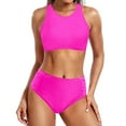 thumbnail image 1 of Kcodviy Women High Waisted Bikini Swimsuit Romper for Women Push Up Two Piece Swim Tops for Swimsuits Vintage Swimsuit Two Piece Retro Ruched High Plus Swimsuits Waist Print Bikini Set, 1 of 8