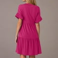 thumbnail image 4 of Vestido de Verano de Manga Corta para las Mujeres una Línea de Playa Casual, Bolsillos de Primavera Suelto Vestido de Poliéster, 4 of 9