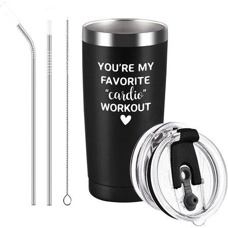 Gifts for Couples Newlywed Husband His Boyfriend You re My Favorite Cardio Workout Travel Tumbler for Valentine s Day Birthday Engagement Wedding Anniversary 20 oz Stainless Steel Tumbler Black