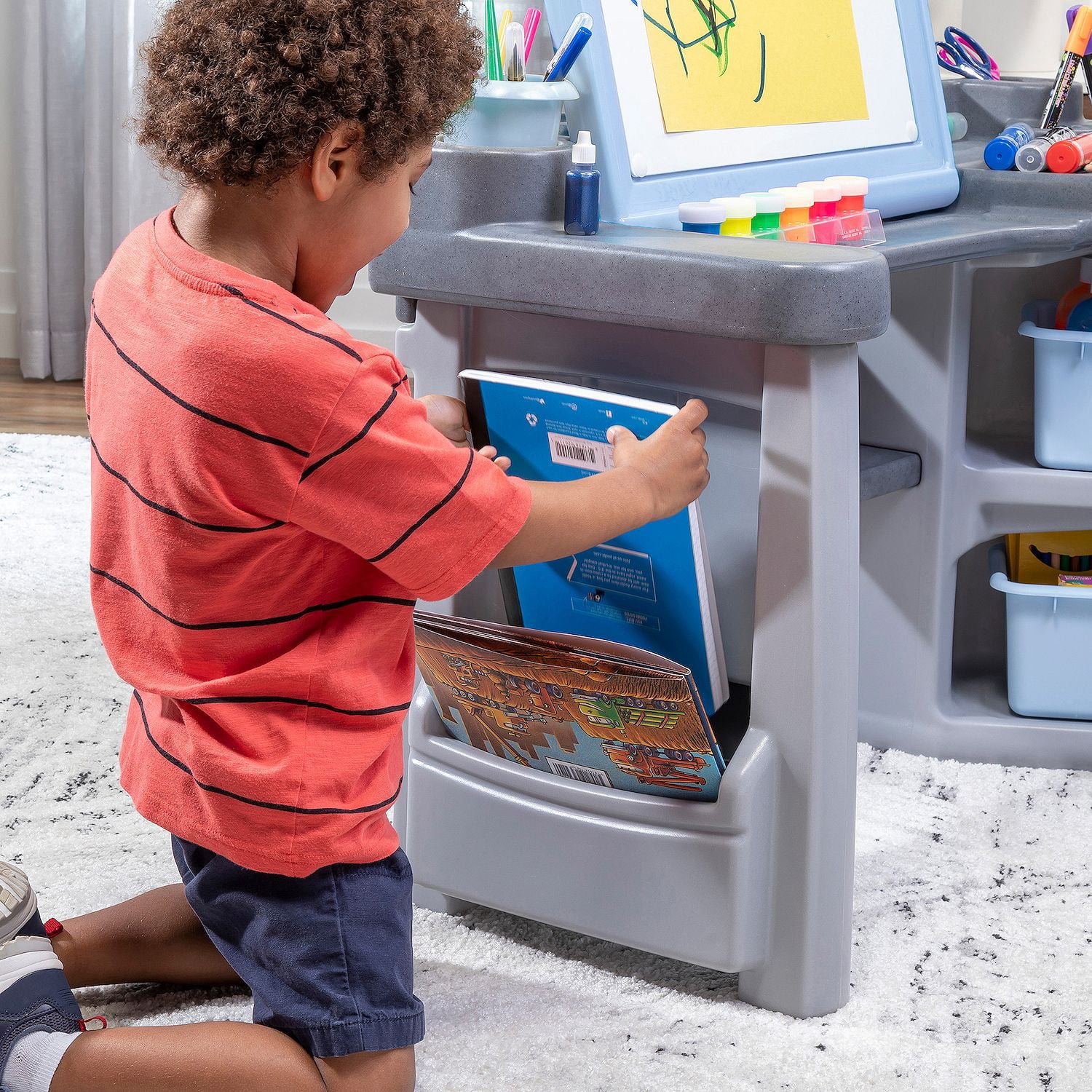 Step2 Studio Art Desk Pretend Play Set, Blue