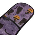 thumbnail image 4 of Yayeee Double Oven Mitt Kitchen Heat Resistant Baking 35" x7" Quilted Glove, Purple Halloween Black Cat, 4 of 6
