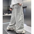 thumbnail image 6 of Lullu Boys Baggy Cargo Pants Streetwear Wide Leg Pants Outdoor Hiking Trousers, Khaki, Sizes 5-14, 6 of 7