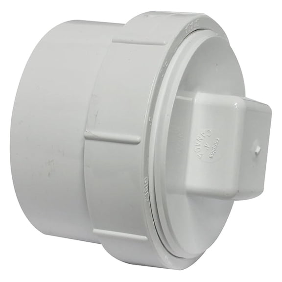 193704AS PVC DWV FTG Cleanout Adapter with PL, White
