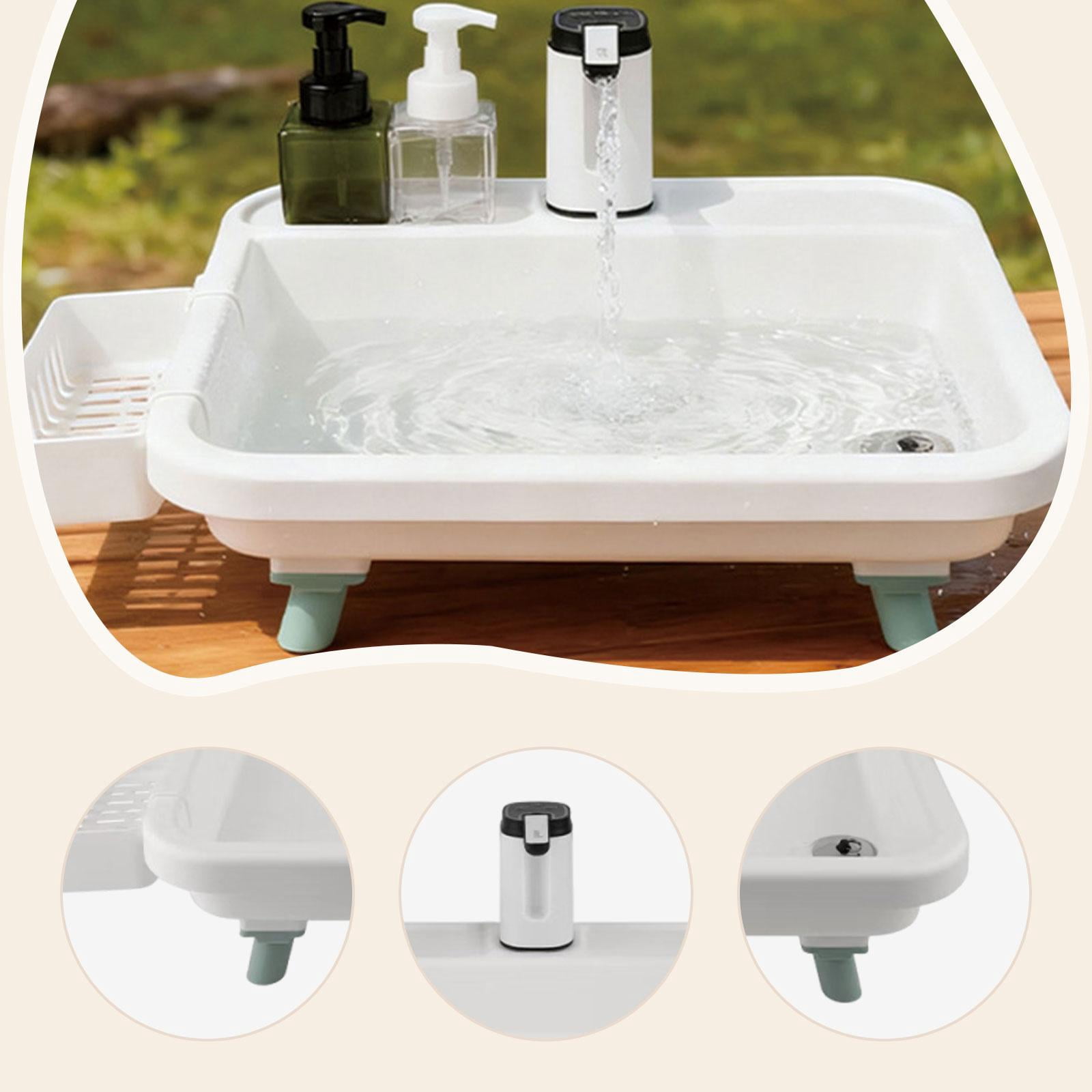 Axioma Outdoor Portable Sink Mobile Hand Wash Station Easy Setup Convenient with Electronic Faucet for Workshops Family Use Camping White