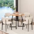 thumbnail image 5 of VECELO 35.4" Round Dining Table, Small Kitchen Table with Sturdy Metal Base, Dining Room Table for 2 to 4 Person, Walnut, 5 of 7