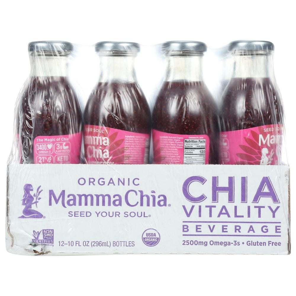 Mamma Chia Organic Raspberry Passion Vitality Beverage, 10 Ounce -- 12 per Case.