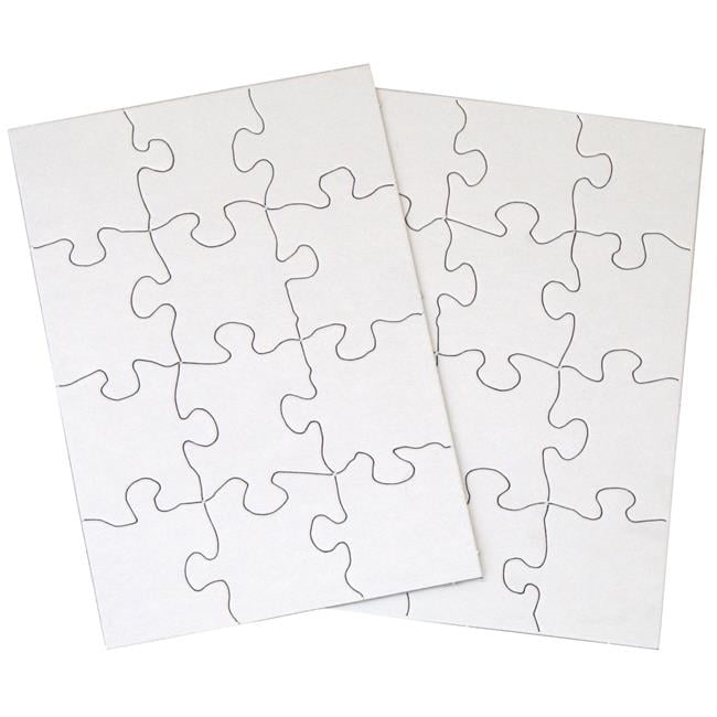 5-1/2 x 8 White Inovart Puzzle-It 12-Piece Blank Puzzle 24 Puzzles Per Package 