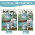 thumbnail image 6 of Welcome To The Lake Adirondack Chair Decorative Garden Flag, Spring Summer Lakehouse Boat Yard Outside Decorations, Seasonal Burlap Outdoor Small Home Decor Double Sided 12 x 18, 6 of 6
