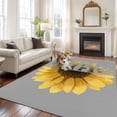 thumbnail image 2 of Yellow Sunflowers Area Rugs 5'x8', Washable Small Throw Rugs for Classroom Bedroom, Floral You Are My Sunshine Grey Quotes Indoor Outdoor Rug Non-Slip Low Pile Carpet Runner Reversible Floor Mats, 2 of 8