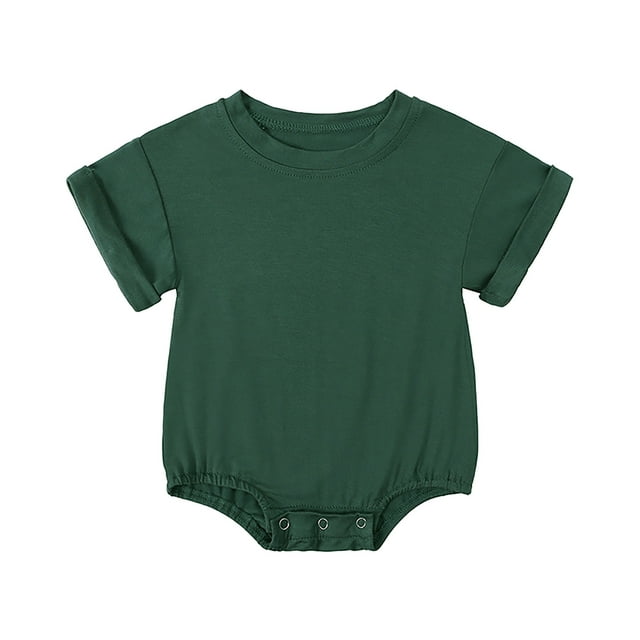 Infant Baby Girls Short Sleeve Solid Rompers Jumpsuits For Kids Vêtements Pour Enfants Size 3-6 Months