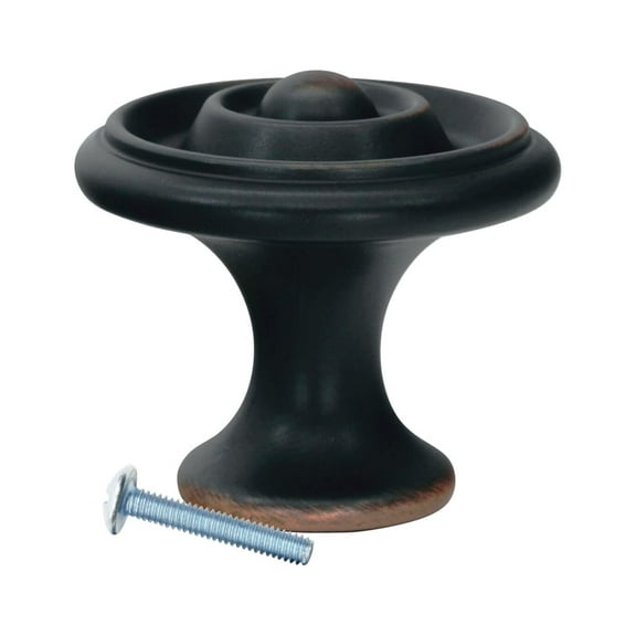2 Pack Orbit Ring Style Brushed Oil-Rubbed Bronze Cabinet Hardware Knob, 1-11/16 Inch Diameter
