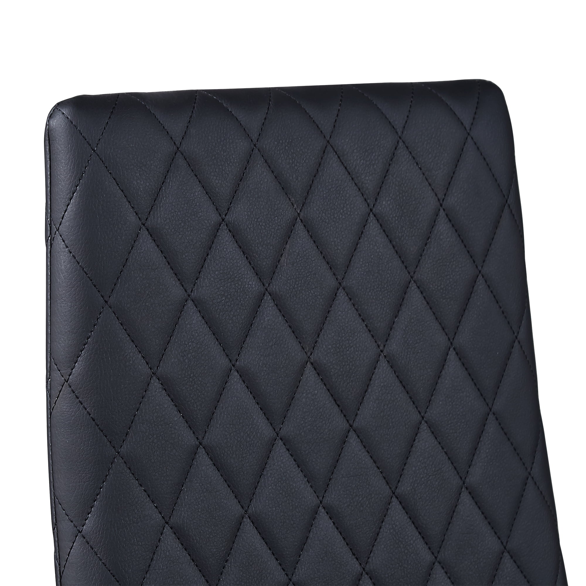 Kepooman Set of 4 Modern Diamond Grid Pattern Dining Chairs, Black Kepooman Set of 4 Modern Diamond Grid Pattern Dining Chairs, Black