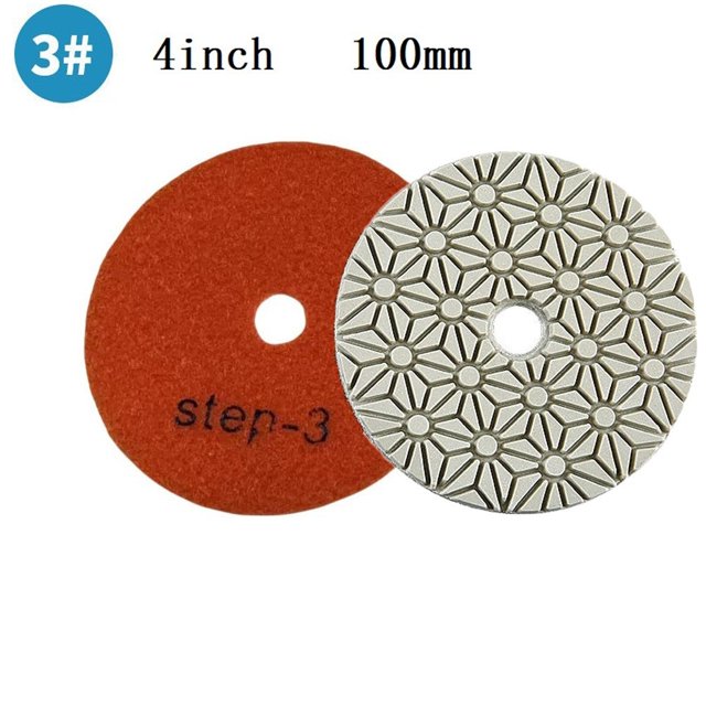 Bgsha 1PC 4 Inch 100mm Sec/humide 3 Étape Polissage Tampons Granit Outil de Polissage