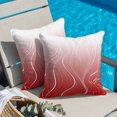 thumbnail image 4 of Ombre Red Stripes Throw Pillow Cover Striped Lines Waves Gradient Cotton Linen Cushion Cover Throw Pillow Case with Invisible Zipper for Couch Sofa Bed Chair Car 18x18 Inch, 4 of 9