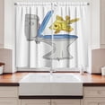 thumbnail image 2 of Ambesonne Let It Go Kitchen Curtains, Bye Goldfish and Toilet, 55"x30", Mustard White Pearl, 2 of 3