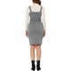thumbnail image 3 of INSPIRE CHIC Vestido Pinafore Lápiz Elegante de Cuadros con Botones y Cintura Ajustable en Negro y Blanco, 3 of 4