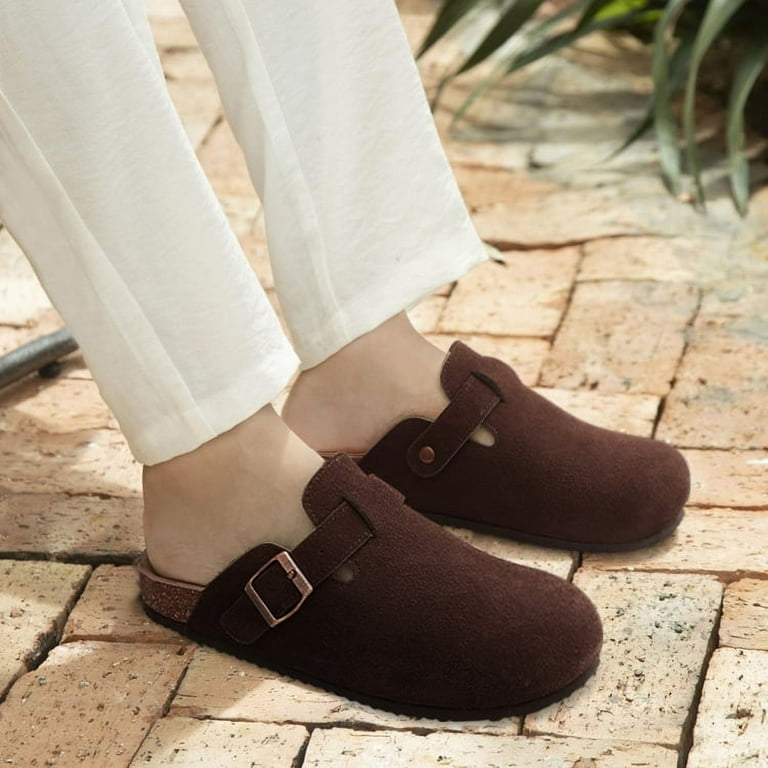Cork Footbed Clogs For Women Men Fashion Leather Mules Comfort Potato Shoes With Arch Support Indoor Outdoor Flat Slides Walmart