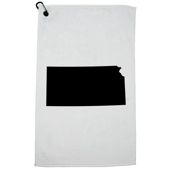 Kansas State Silhouette - Home State Golf Towel with Carabiner Clip