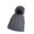 thumbnail image 3 of Winter Beanies Hats Kids Winter Hat Toddler Knitted Pom Beanie Hat Cotton Lined Cap Baby Girls Boys Hat Caps For Men Women Fashion Grey, 3 of 7
