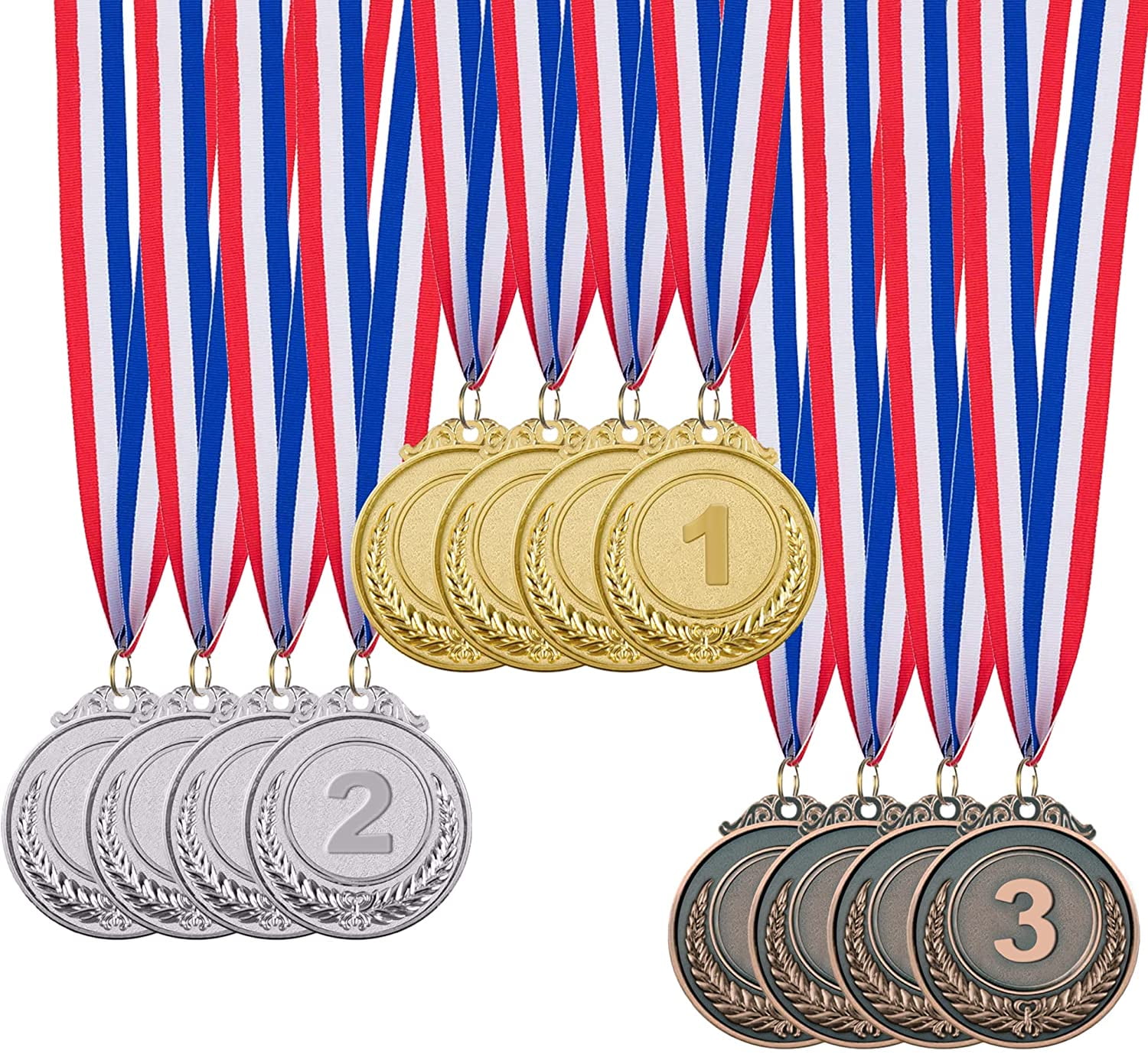 Express Medals Various 10 Pack Styles of Auto Racing Flag Award Medals with Neck Ribbons Trophy Award Prize Gift 